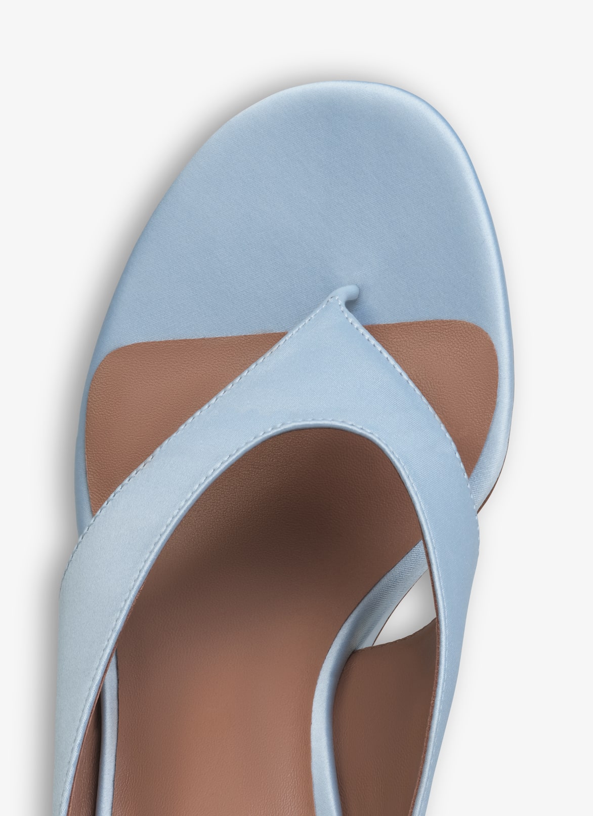 CUBE THONG MULES IN SATIN ALAÏA BLUE CUBE THONG MULES IN SATIN